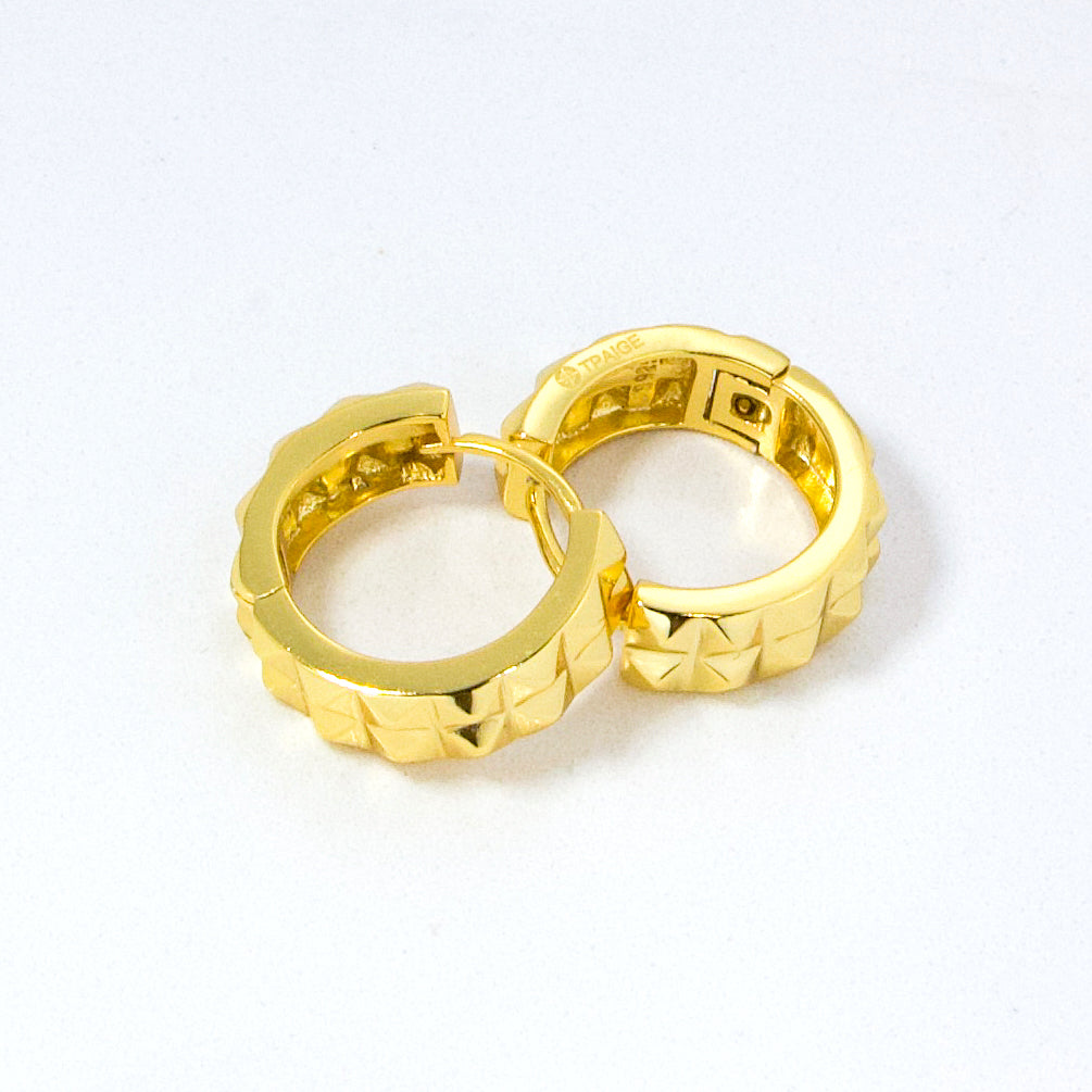 Medium Bold Geometric 18k Gold Hoop Earrings