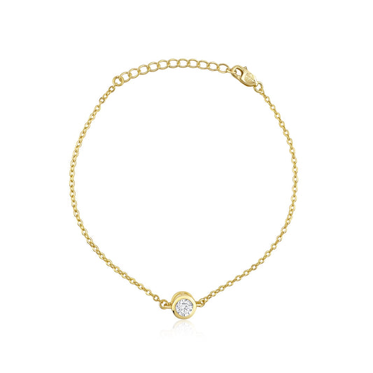 18k Gold Floating Station Bracelet - TPAIGE Jewelry