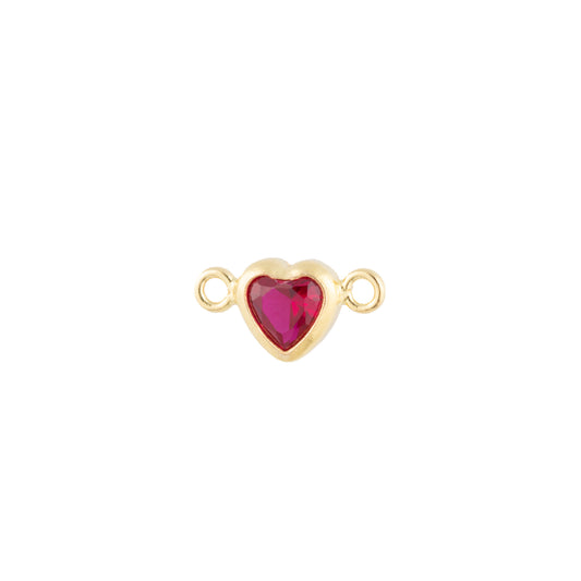 14k Gold Filled Heart Bezel Set CZ Connectors