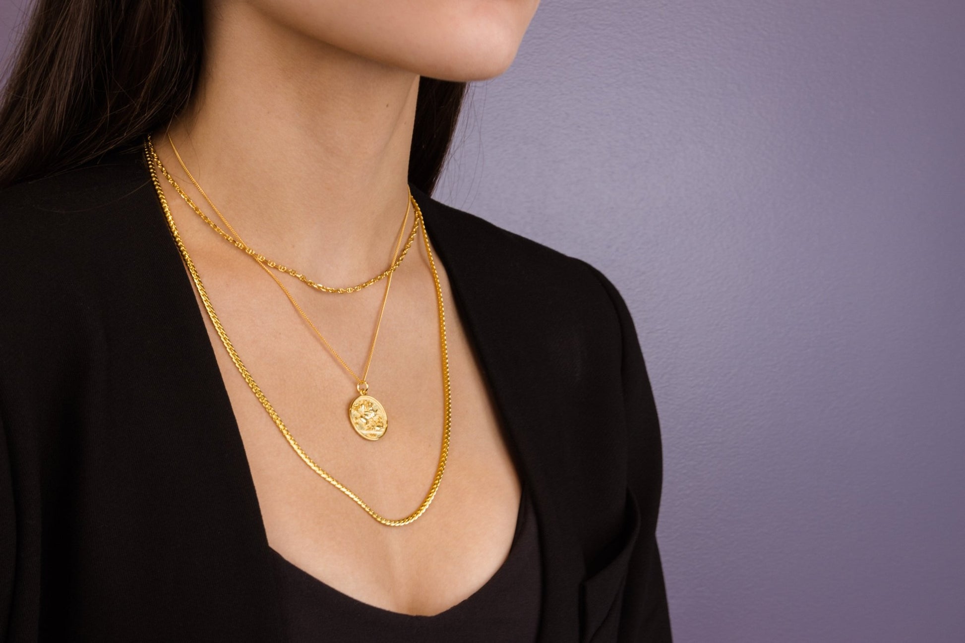 22" Beveled Curb 18k Gold Chain Necklace - TPAIGE Jewelry