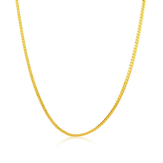 22" Beveled Curb 18k Gold Chain Necklace - TPAIGE Jewelry