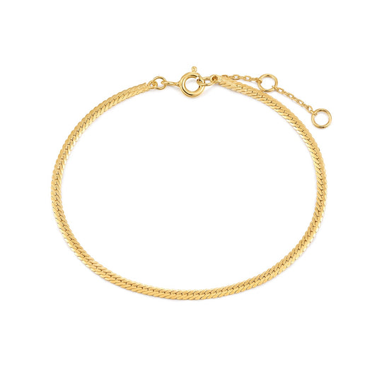 2mm Herringbone 14k Gold Chain Bracelet - TPAIGE Jewelry