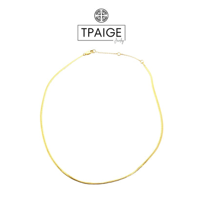 2mm Herringbone 14k Gold Chain Necklace - TPAIGE Jewelry