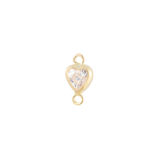 14k Gold Filled 4mm Heart Vertical Connector