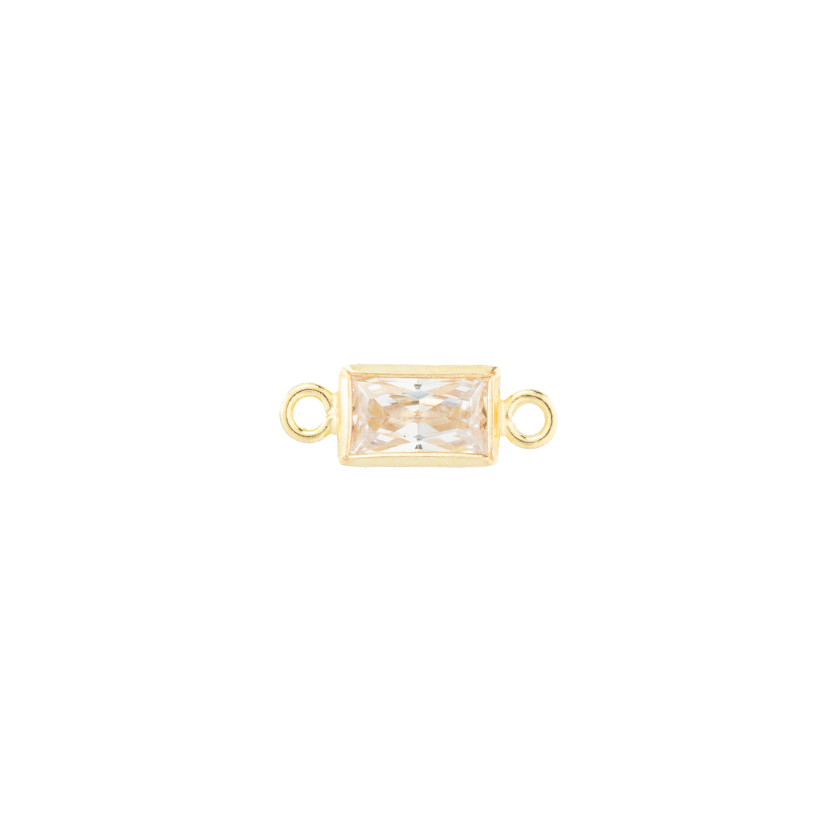 clear rectangle bezel set connector