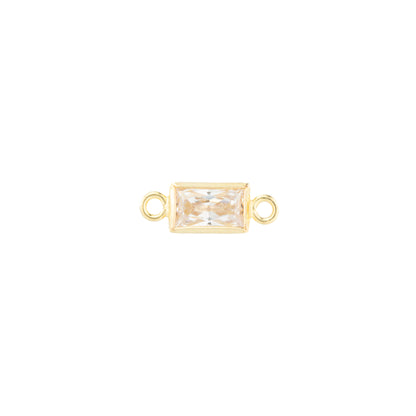 clear rectangle bezel set connector