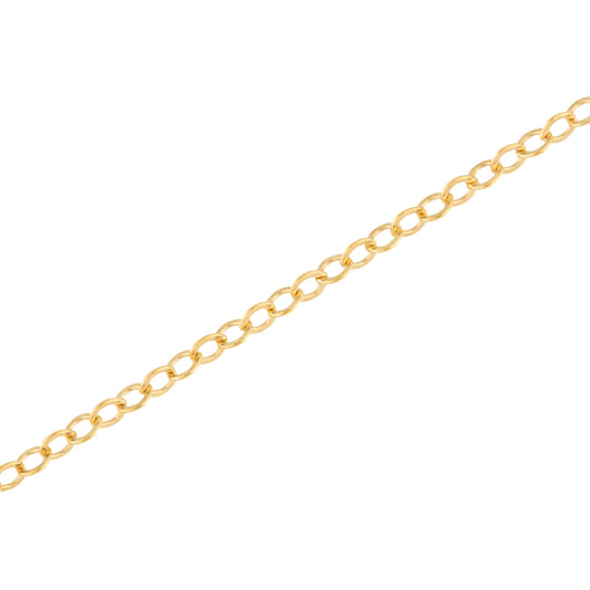 "Acacia" 14k Gold Filled 1.25mm x 1.8mm Fine Cable Flat Oval Chain