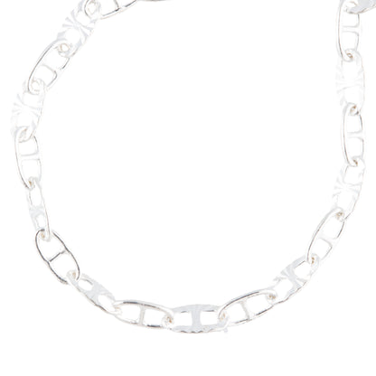 "Silver Daylily" Gold Filled Mini Oval Textured Mariner Chain