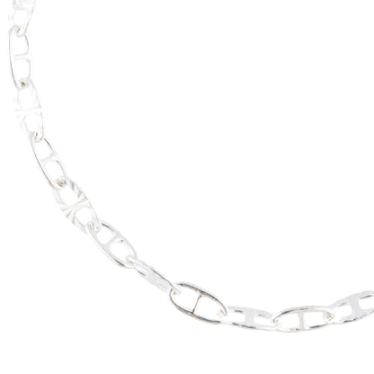 "Silver Daylily" Gold Filled Mini Oval Textured Mariner Chain