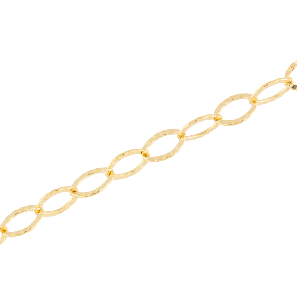 "Heather" 14k Gold Filled 3mm Hammer Texture Oval Chain