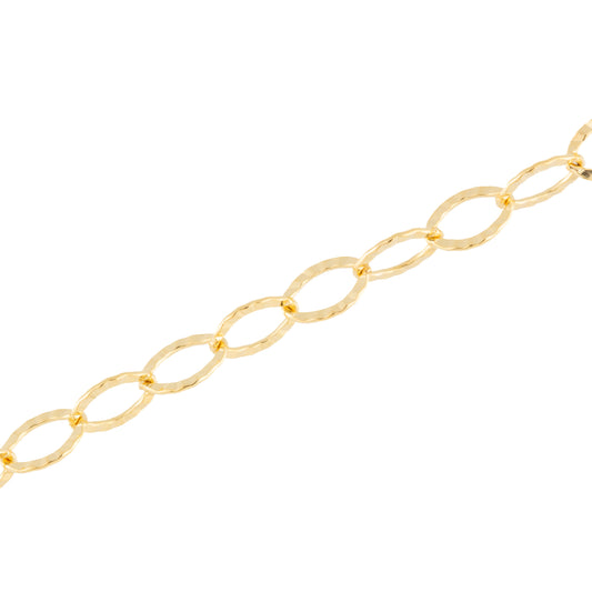 "Heather" 14k Gold Filled 3mm Hammer Texture Oval Chain