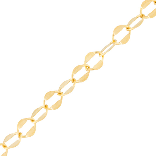 "Hydrangea" Gold Filled Dapped Flat Oval Links Chain