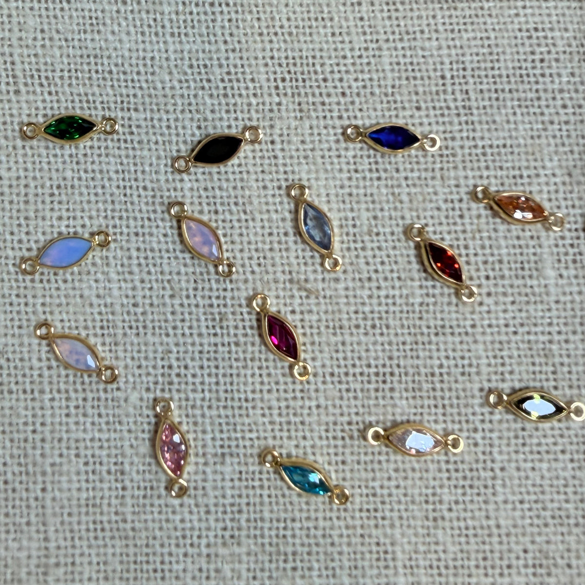 14k Gold Filled Marquise Bezel Set CZ Connectors