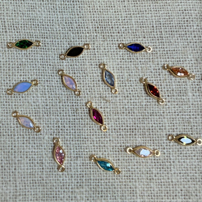 14k Gold Filled Marquise Bezel Set CZ Connectors
