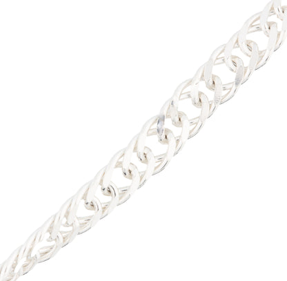 "Twinflower" 925 Sterling Silver 4mm Double Diamond Curb Chain
