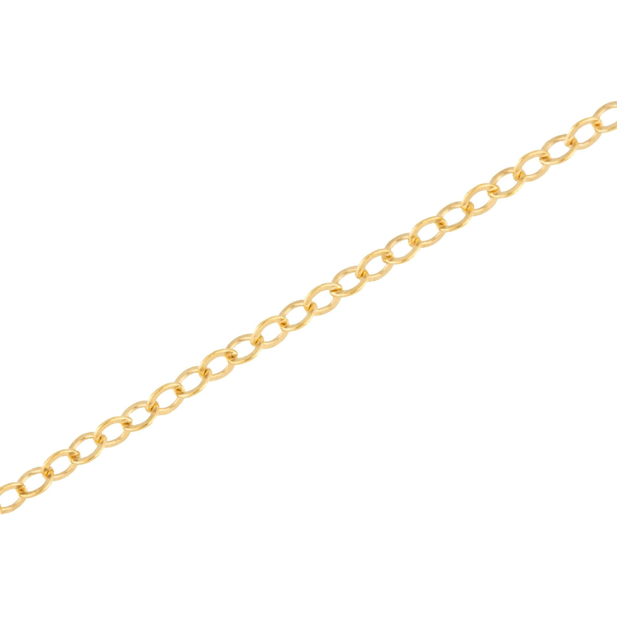 "Acacia" 14k Gold Filled 1.25mm x 1.8mm Fine Cable Flat Oval Chain - TPAIGE Jewelry