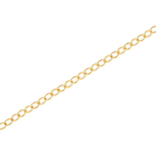 "Acacia" 14k Gold Filled 1.25mm x 1.8mm Fine Cable Flat Oval Chain - TPAIGE Jewelry