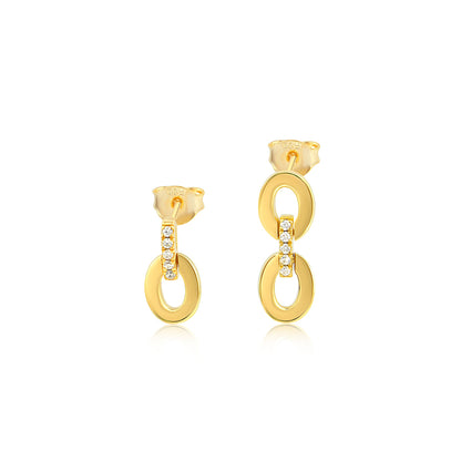 Asymmetrical 18k Gold Stud Earrings - TPAIGE Jewelry