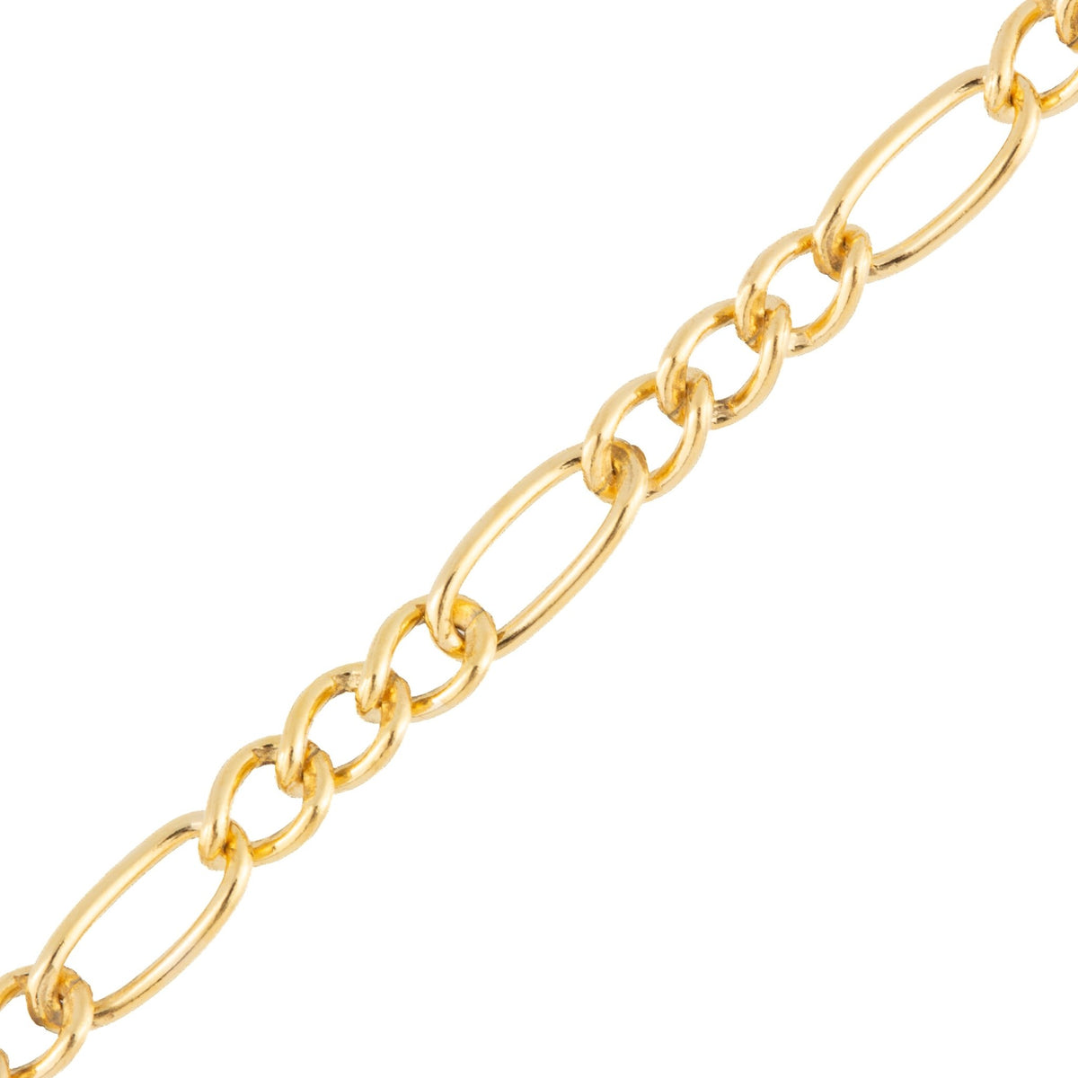 "Begonia" Gold Filled 2.4mm Figaro Triple to Single Link Chain - TPAIGE Jewelry