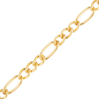"Begonia" Gold Filled 2.4mm Figaro Triple to Single Link Chain - TPAIGE Jewelry