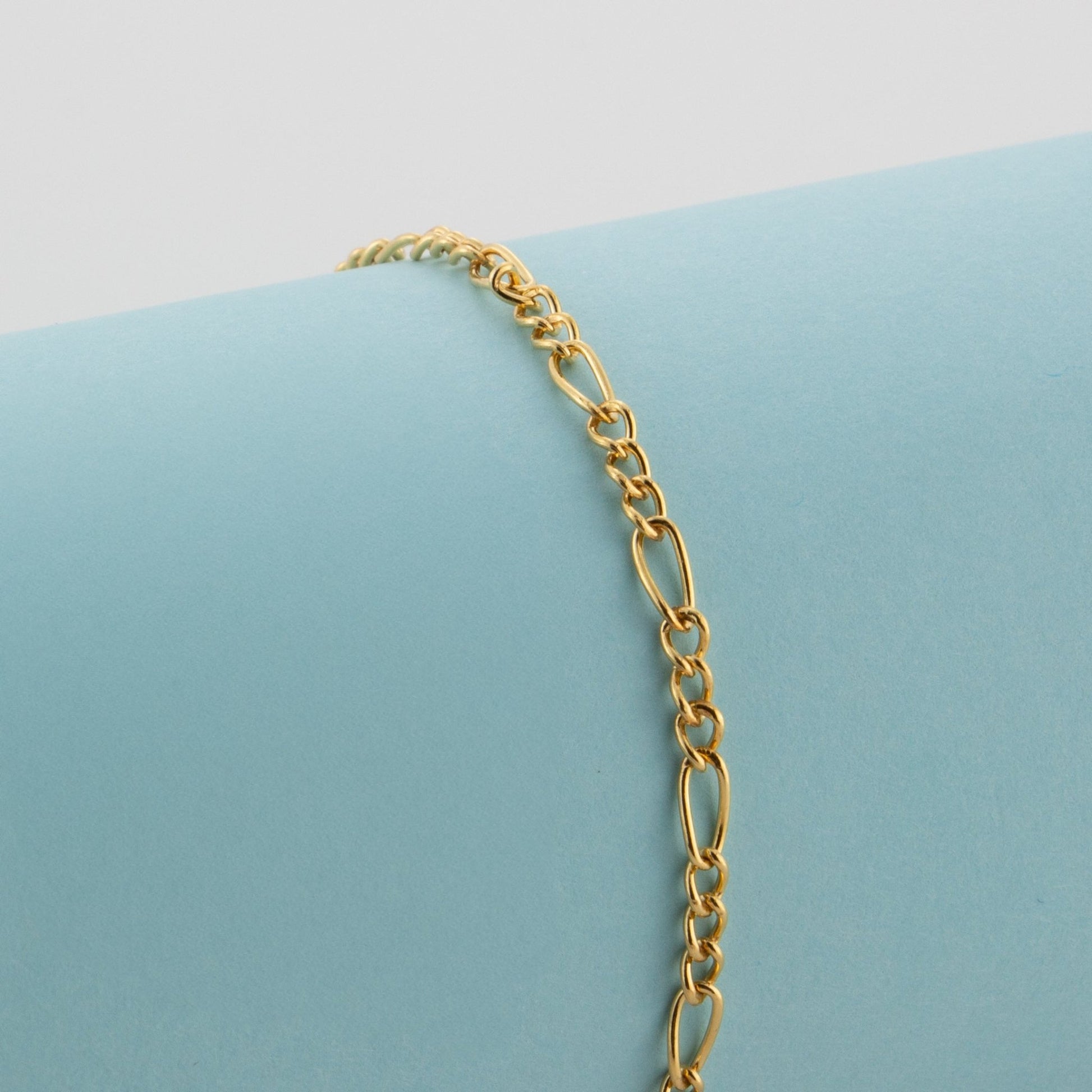 "Begonia" Gold Filled 2.4mm Figaro Triple to Single Link Chain - TPAIGE Jewelry