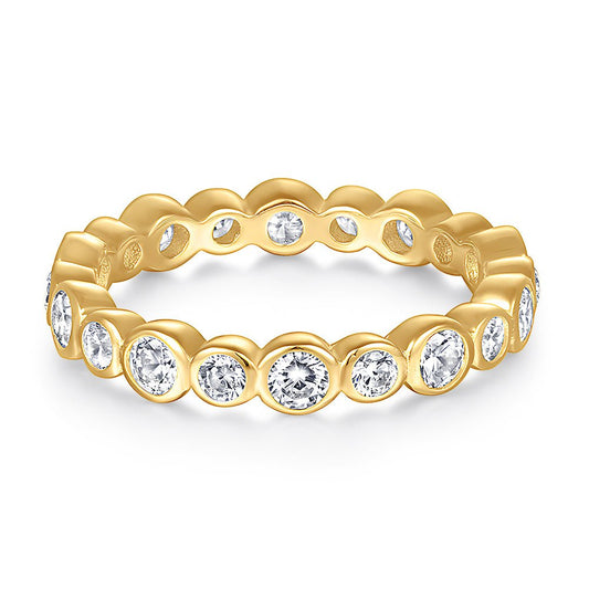 Bezel Bubbles 18k Gold Eternity Ring - TPAIGE Jewelry