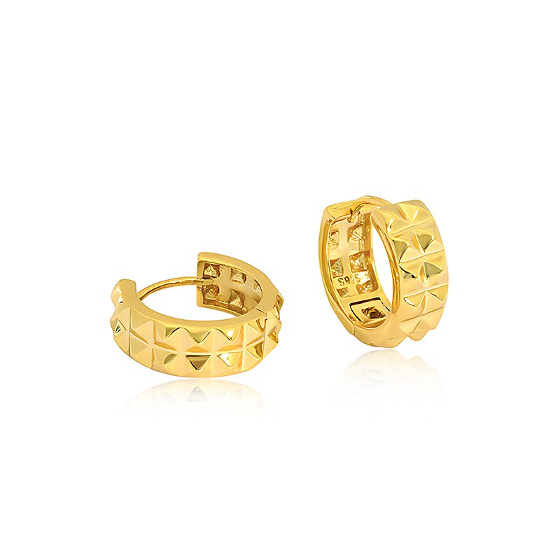 Bold Geometric Gold Hoop Earrings - TPAIGE Jewelry