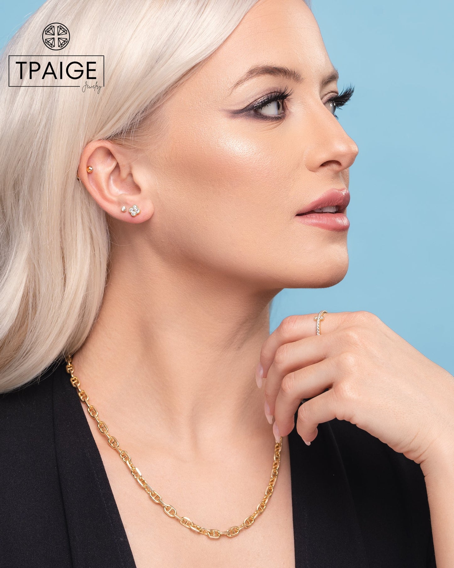 Bold Mariner Link 18k Gold Chain Necklace - TPAIGE Jewelry