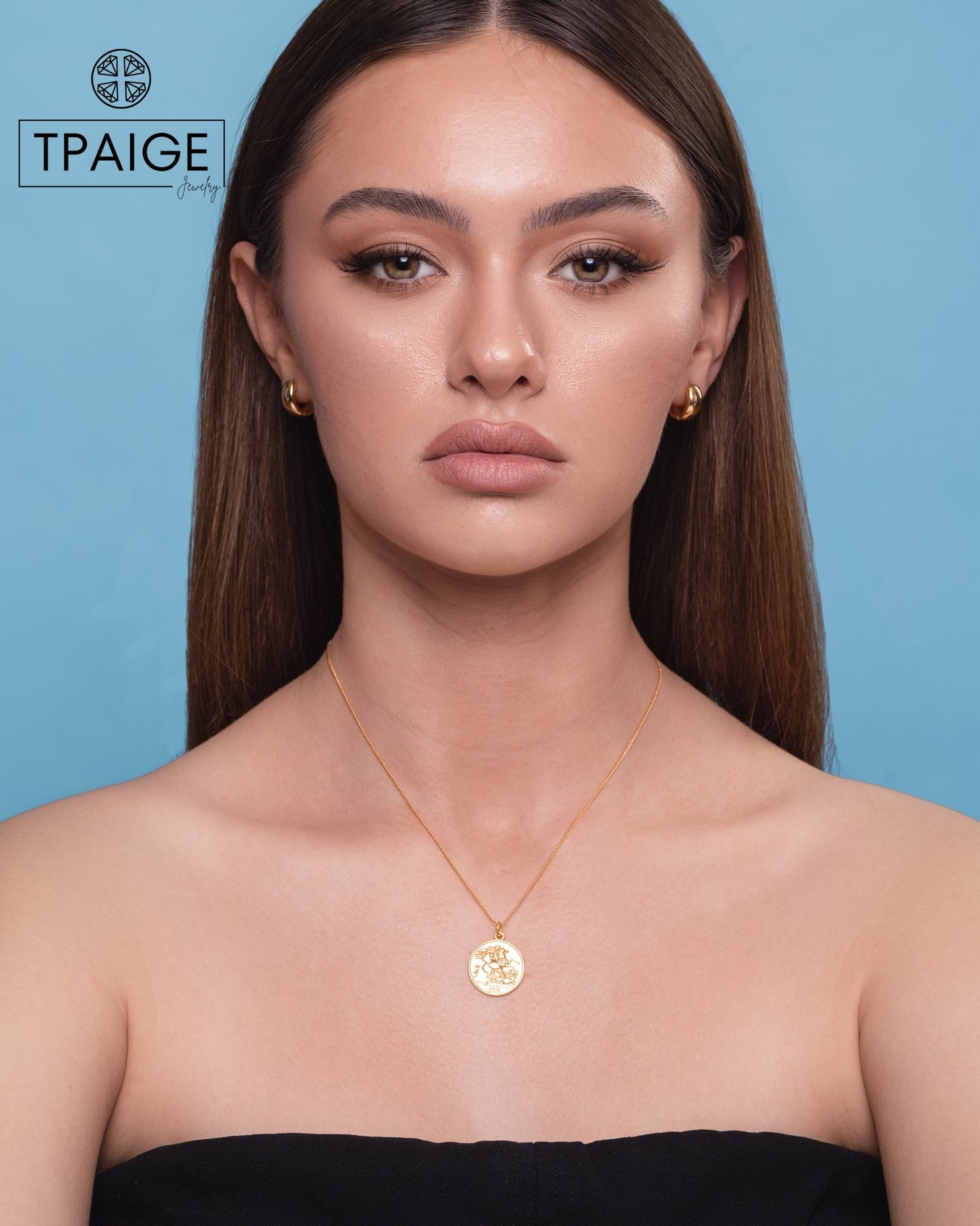 Double Sided 18k Gold Coin Necklace - TPAIGE Jewelry