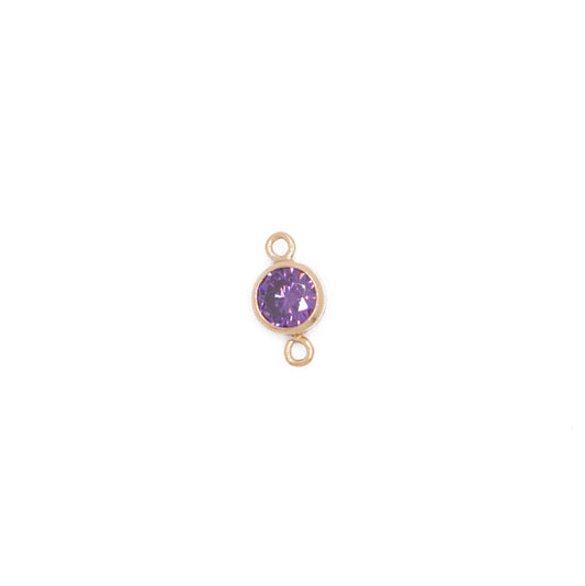 February Birthstone Connector – Amethyst - TPAIGE Jewelry