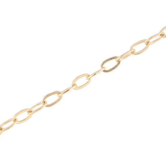"Hazel" 14k Gold Filled 3mm Small Rounded Paperclip Chain - TPAIGE Jewelry