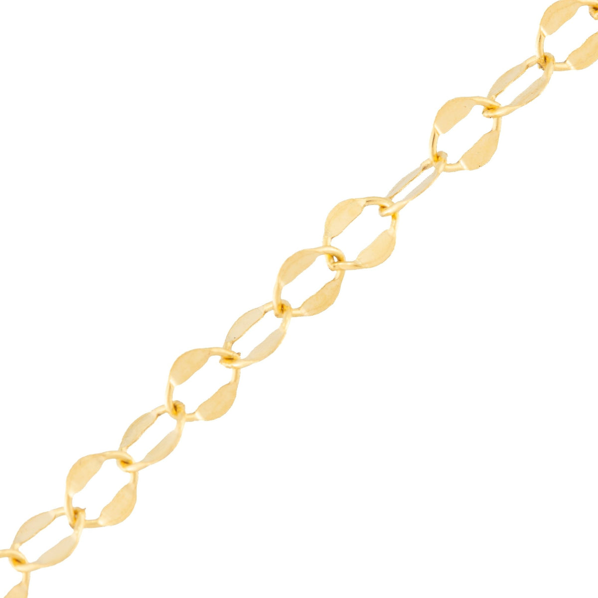 "Hydrangea" Gold Filled Dapped Flat Oval Links Chain - TPAIGE Jewelry