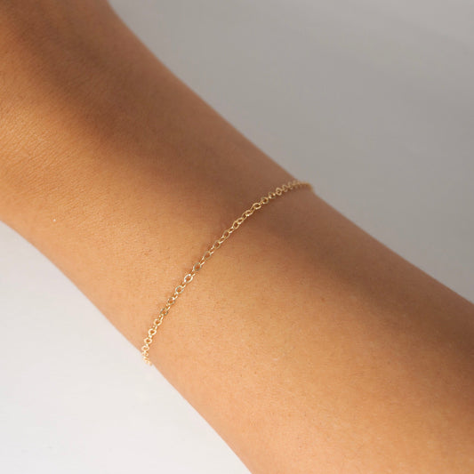 "Lily" Dainty Cable Flat Jewelry Chain - TPAIGE Jewelry