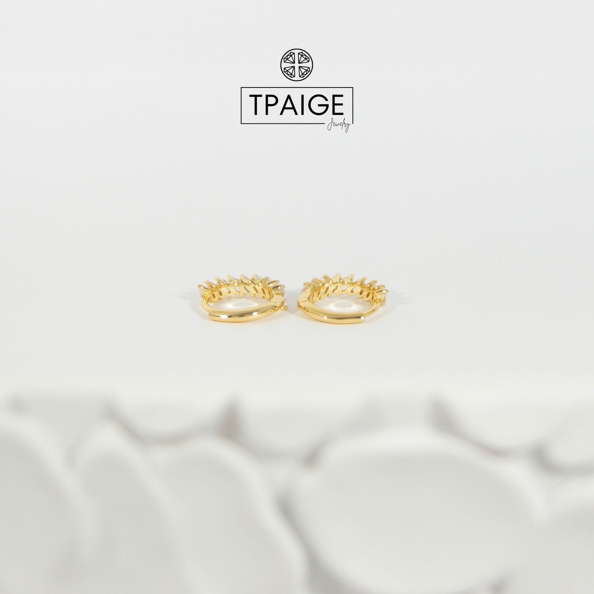 Marquise Gold Huggie Earrings - TPAIGE Jewelry