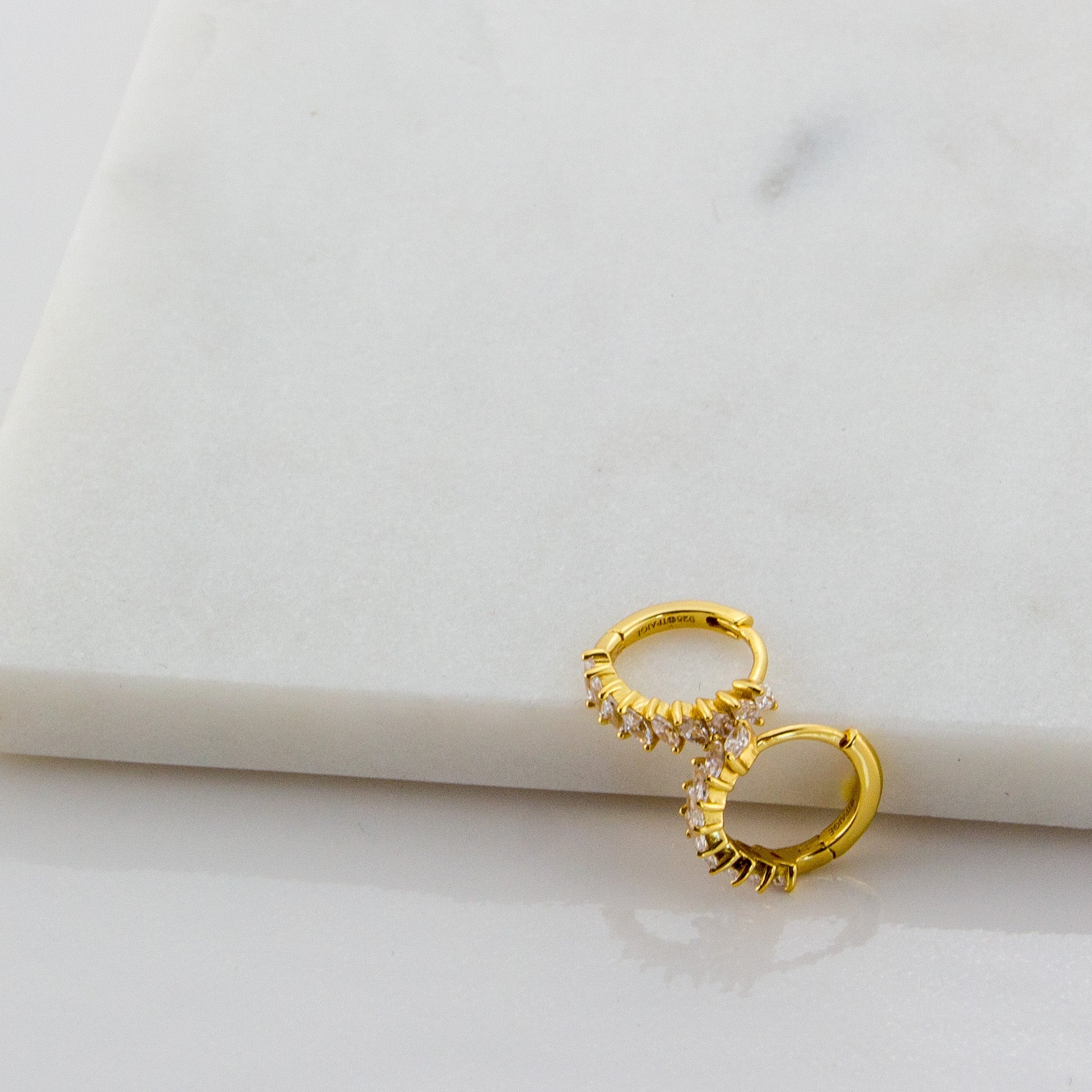 Marquise Gold Huggie Earrings - TPAIGE Jewelry