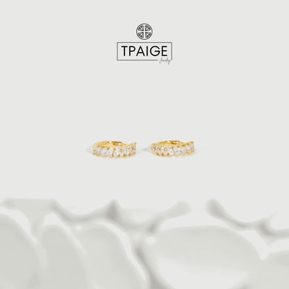 Marquise Gold Huggie Earrings - TPAIGE Jewelry