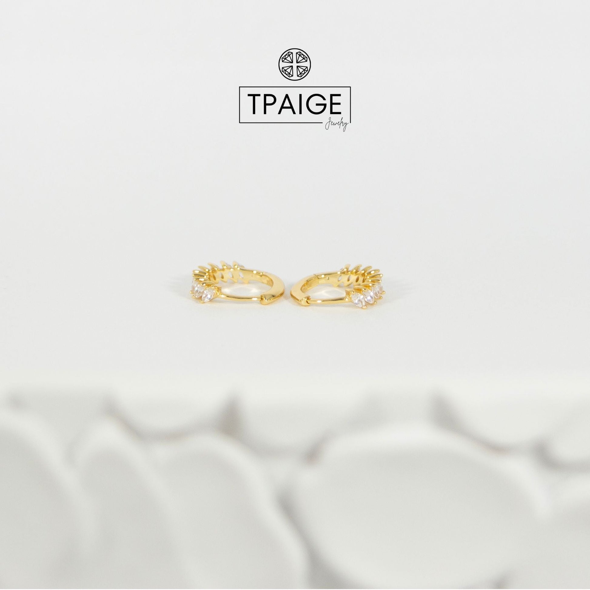 Marquise Gold Huggie Earrings - TPAIGE Jewelry