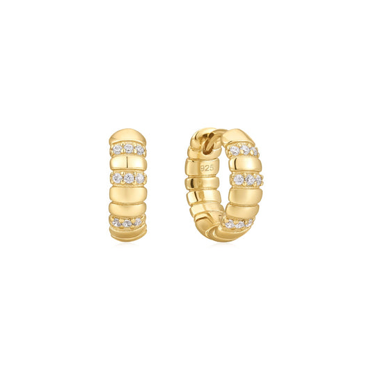 Mini 14k Gold Huggie Earrings - TPAIGE Jewelry