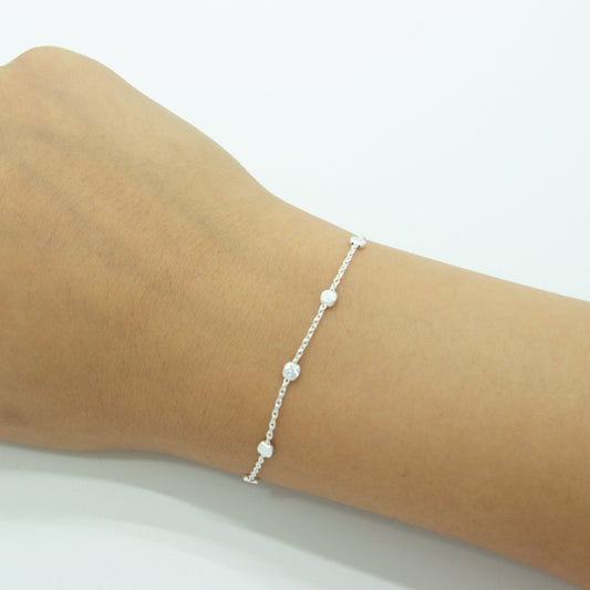 "Nigella" Sterling Silver Satellite Flat Bead Cable Chain - TPAIGE Jewelry