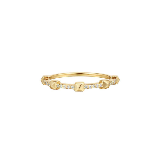 Pave Pyramid 14k Gold Ring - TPAIGE Jewelry