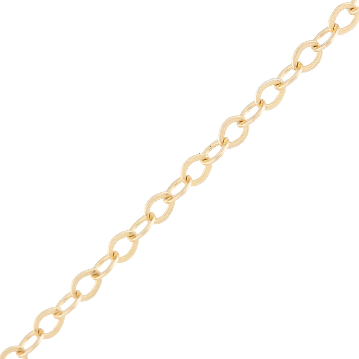 "Peony" Gold Filled Medium Cable Flat Chain - TPAIGE Jewelry