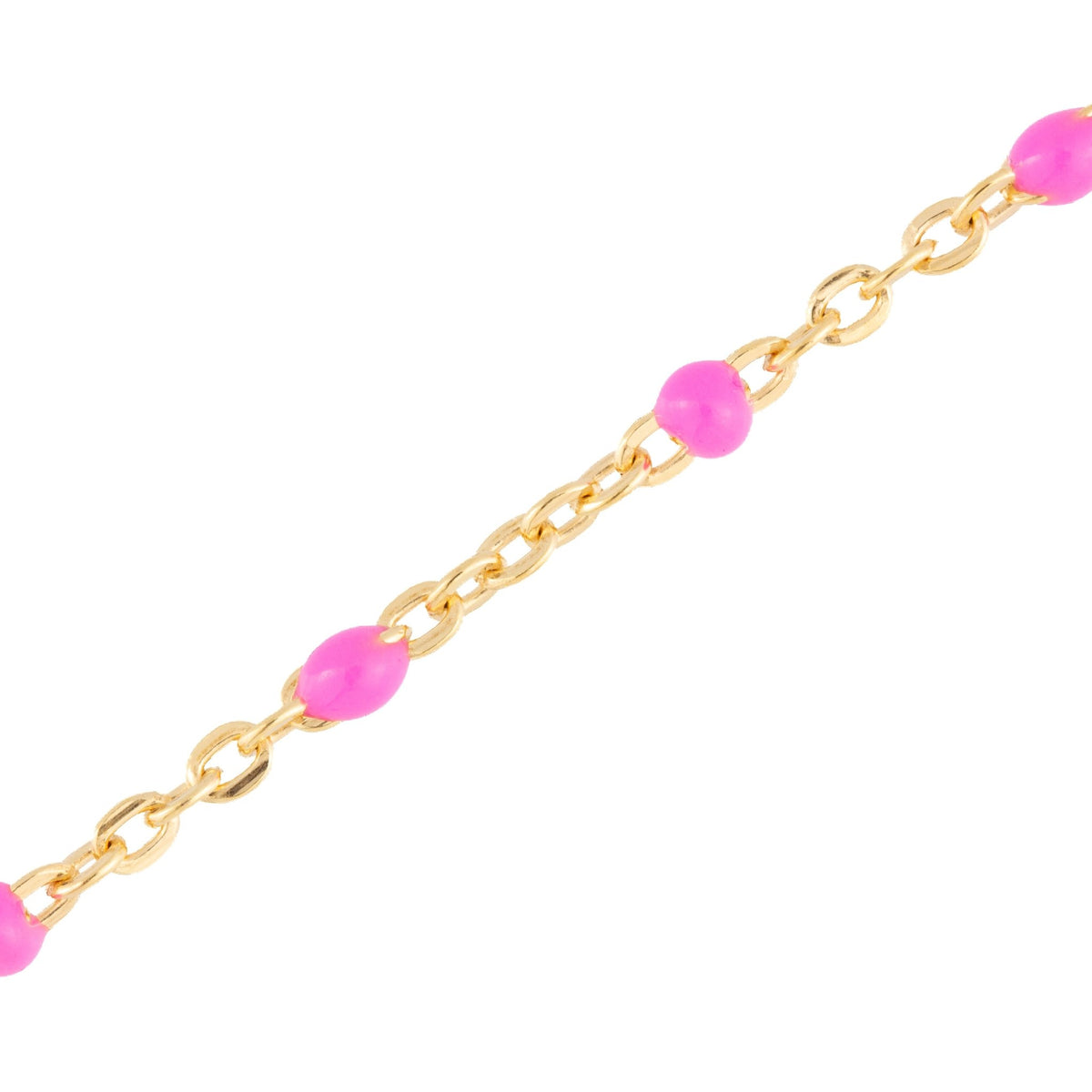 Pink Enamel Gold Filled 1.5mm Cable Chain - TPAIGE Jewelry