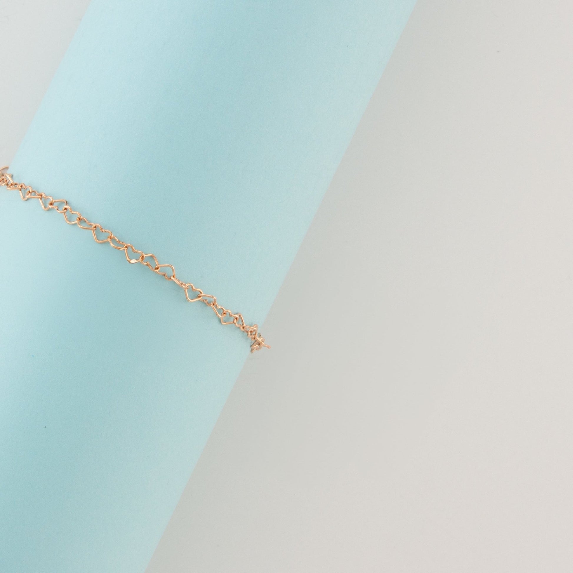 "Rose Gold Heart" Rose Gold Filled 3.3mm Heart Chain - TPAIGE Jewelry