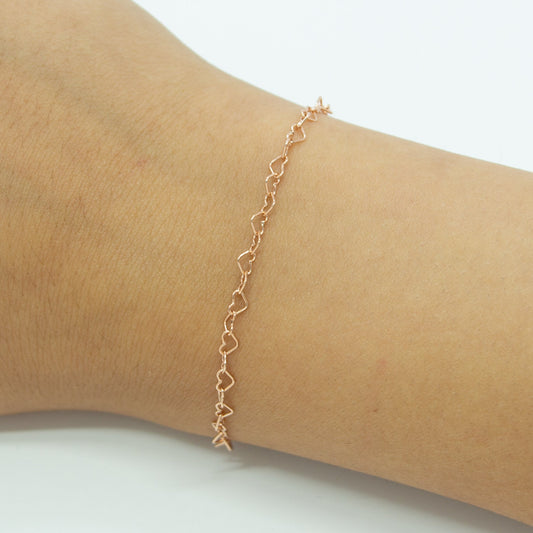"Rose Gold Heart" Rose Gold Filled 3.3mm Heart Chain - TPAIGE Jewelry