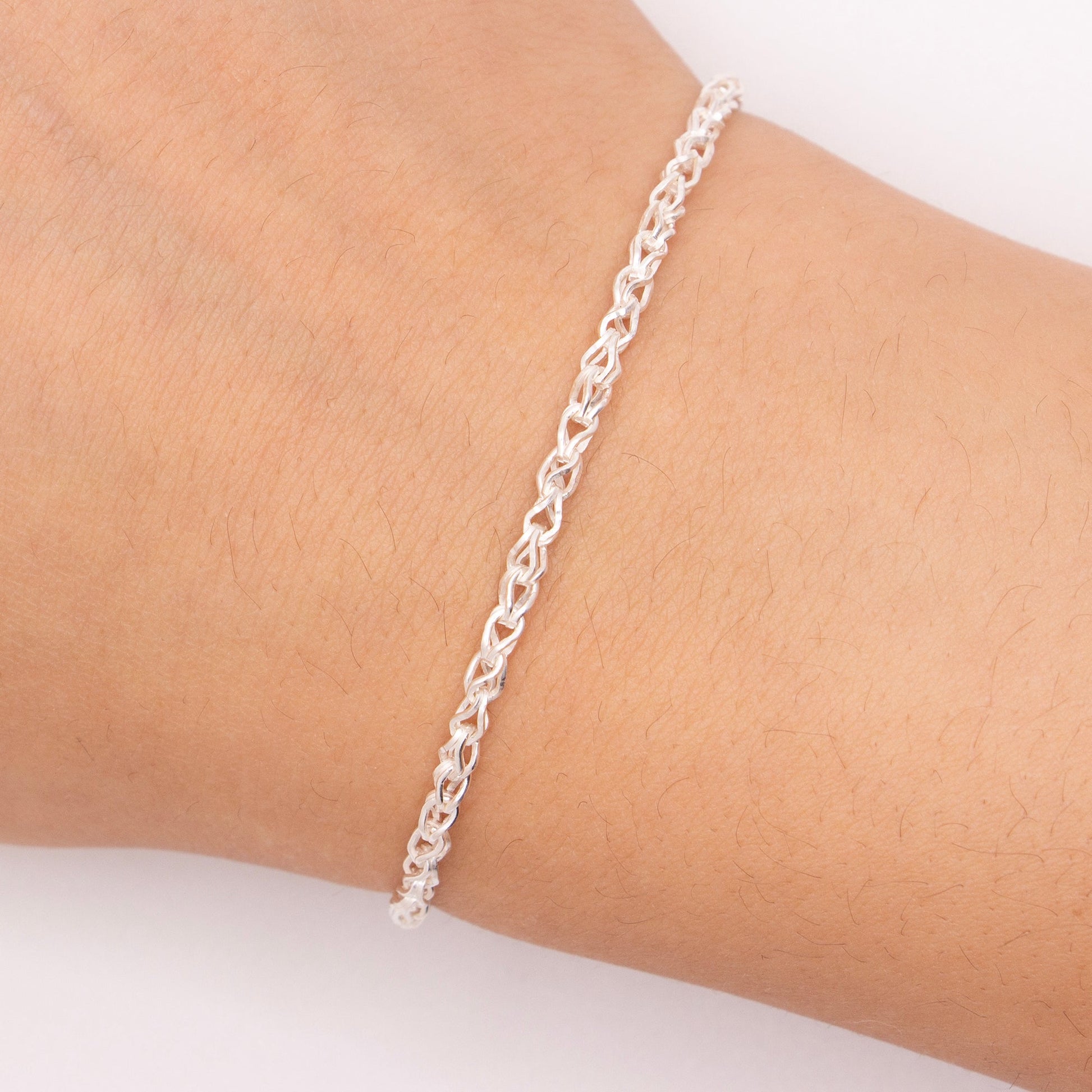 "Rosewood" Sterling Silver 2.6mm Open Twist Foxtail Chain - TPAIGE Jewelry