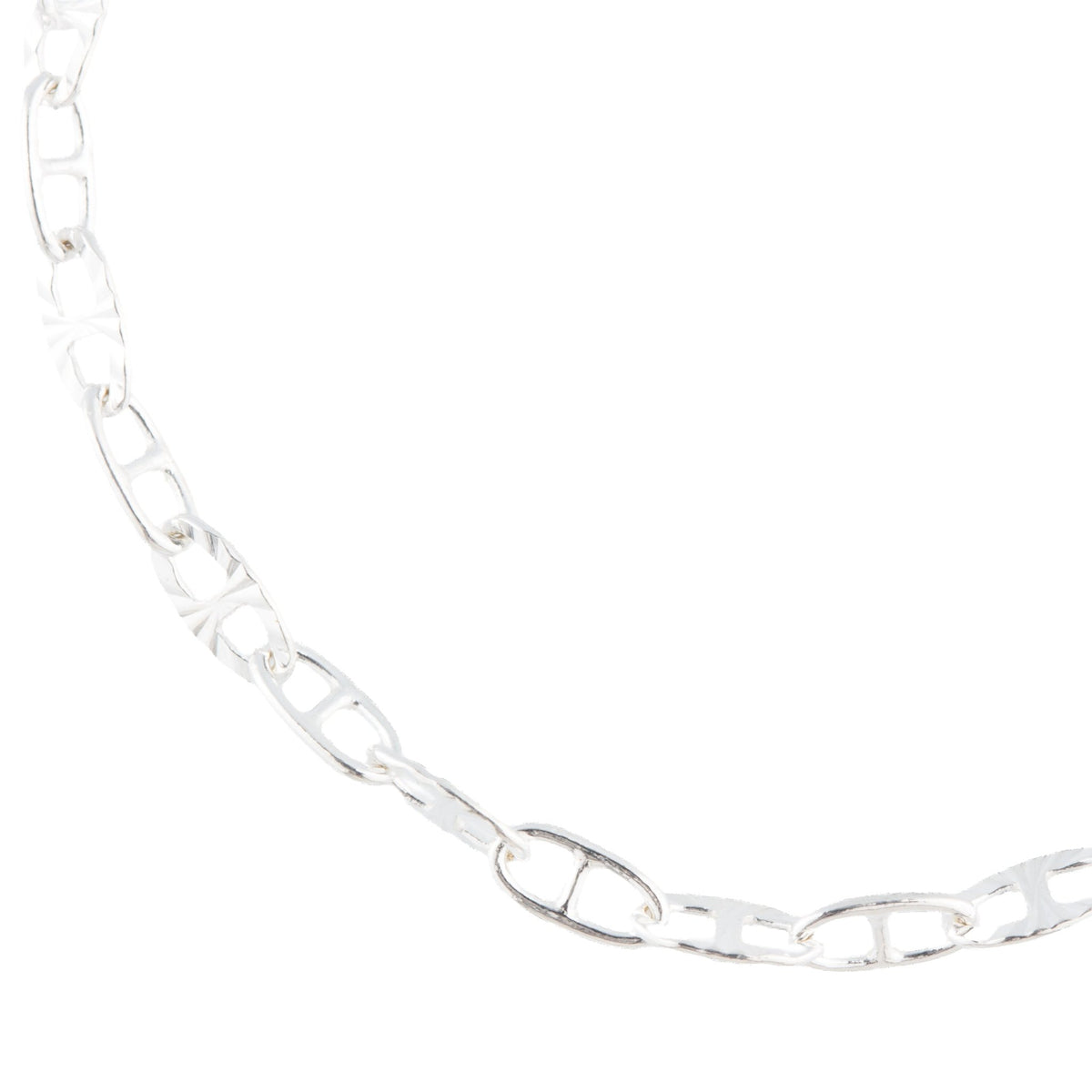 "Silver Daylily" Gold Filled Mini Oval Textured Mariner Chain - TPAIGE Jewelry