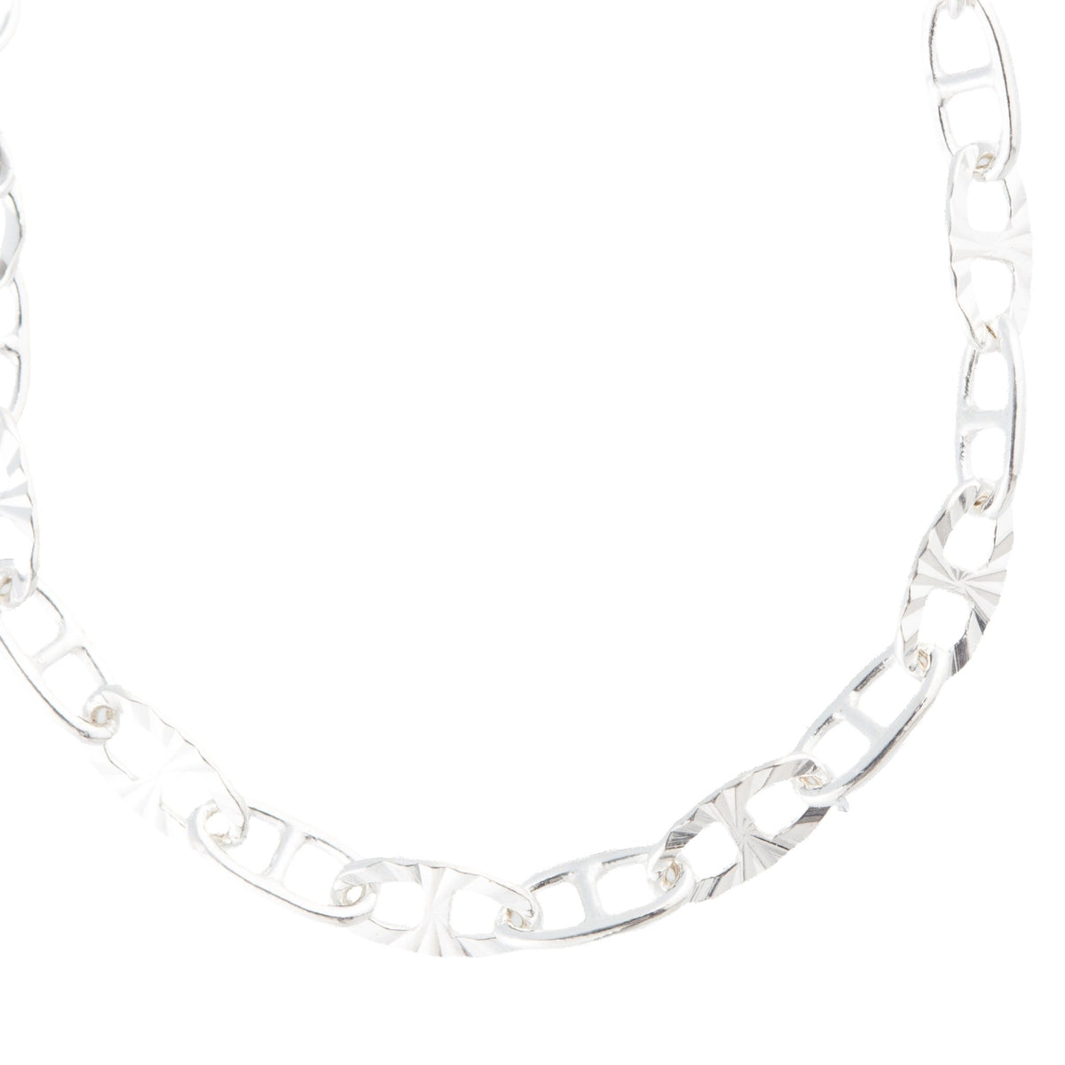 "Silver Daylily" Gold Filled Mini Oval Textured Mariner Chain - TPAIGE Jewelry