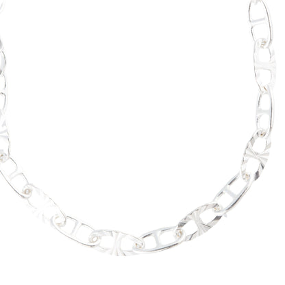 "Silver Daylily" Gold Filled Mini Oval Textured Mariner Chain - TPAIGE Jewelry