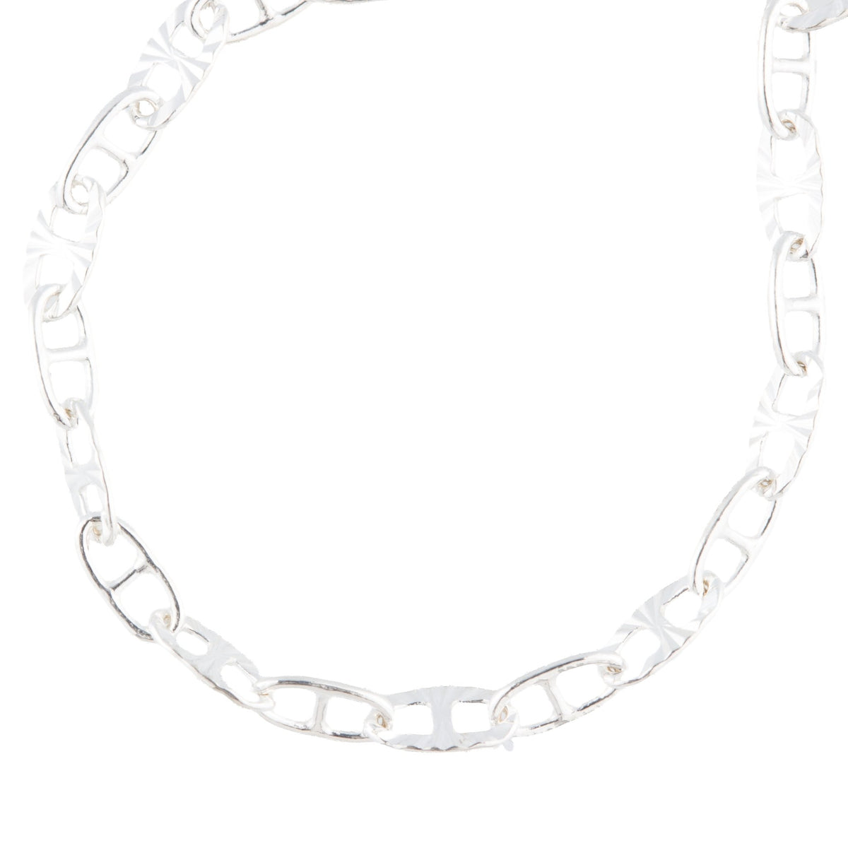 "Silver Daylily" Gold Filled Mini Oval Textured Mariner Chain - TPAIGE Jewelry