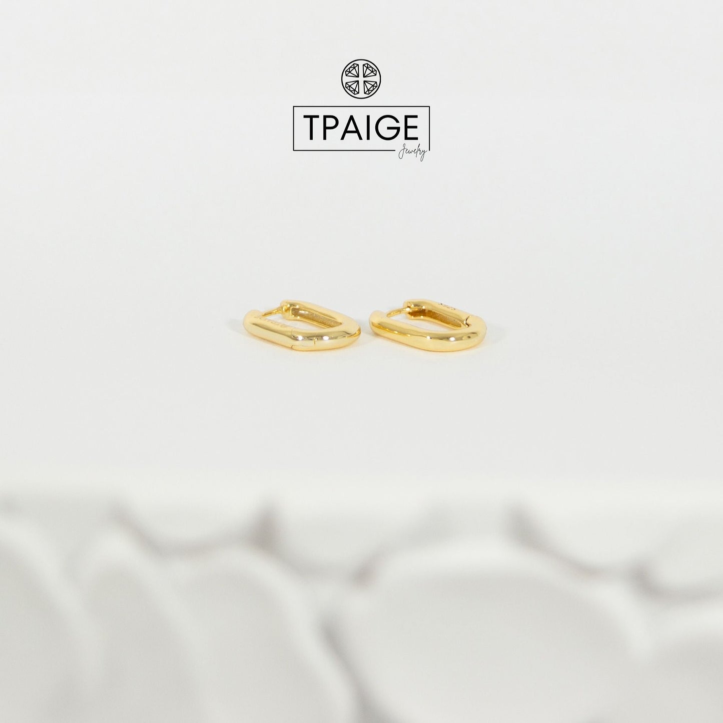 Small U - Link Gold Huggie Earrings - TPAIGE Jewelry